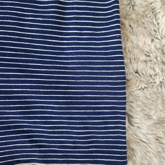 St. John's‎ Bay Cap Sleeve Lace Chest Blue and White Striped Top Women's Medium - Picture 2 of 9